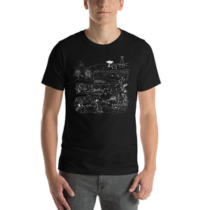 DUNGEONS & DEATHBOMBS - Short-Sleeve Black Unisex T-Shirt